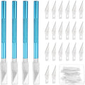MECCANIXITY 4 Pcs Exacto Knife, Craft Hobby Knife with 40 Exacto Blades(#11) Profession Craft Knives for Crafting, Modeling, Scrapbooking (Blue)