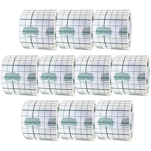 BookGuard 3" Vinyl Archival Book Repair Tape for Clear Bookbinding and Book Spine Tape Applications, Clear, Case of 10