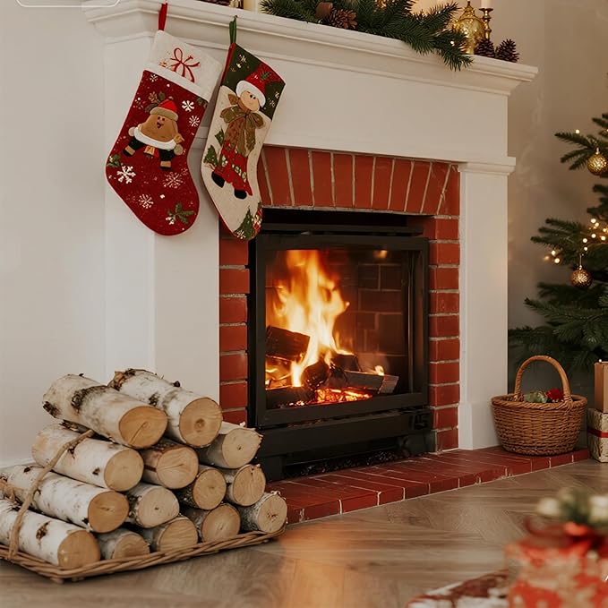 6-Pack White Birch Logs for Fireplace - Birch Tree Logs for Decoration, Decorative Firewood for Faux Mantel, Indoor Decor, DIY Crafts, and Planter Decoration (2.4"-3.2" Dia. x 16" Long)