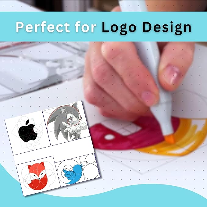 5" Square Stencil Template for Drawing and Drafting: A Fibonacci-Inspired Square Template Tool for Artists Allows The Simple Application of The Golden or Divine Ratio for Artistic Design