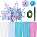 Jolbndcv Pipe Cleaners Flowers Craft Kit,521Pcs Pastel Pipe Cleaners DIY Chenille Stems Makiflower stemsng kit with Flower Stems and Tape