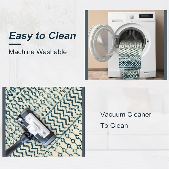 Machine Washable Area Rugs, 2x5 Kitchen Runner Rug Non Slip,Low Pile Non-Shedding Indoor Front Door Rug Carpet for Bedroom Kitchen Entryway Laundry Room