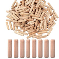 3/8-Inch Wooden Dowel Pins - 150 Pcs 3/8 x 1-1/2 inch Fluted Wood Dowels Rods,Hardwood Crafts Dowel Pegs,Beechwood