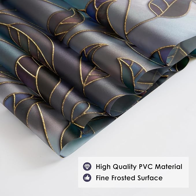 DKTIE Window Privacy Film Frosted Glass Static Cling UV Sun Blocking Heat Control Window Tint Day and Night Insulation Home Bathroom Door Decorative (S166, 23.6'' x 78.7'')