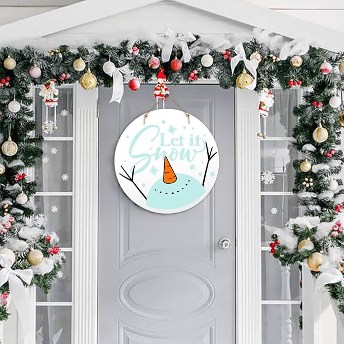 Christmas Stencil for Painting on Wood 12" Merry Christmas Doormat Stencils for Crafts Reusable Holiday Stencil Drawing Templates for Door Hanger Porch Wreath Decor