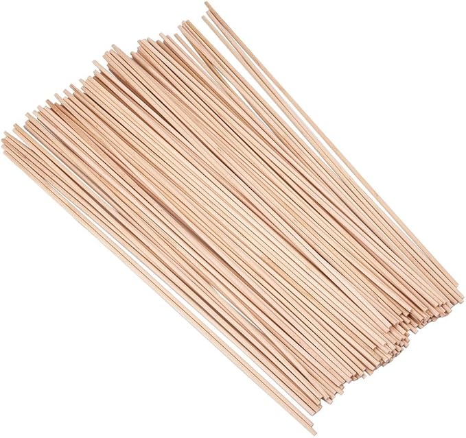 eBoot 100 Pack 1/8 x 12 Inch Unfinished Natural Wooden Craft Dowel Rods Sticks for Crafting and DIY