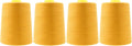 Mandala Crafts 4 Pack of Serger Threads Cones Spools - 20S/2 24000 Yards Polyester Mustard Yellow Threads for Sergers Machine and Overlock Quilting Sewing Machine