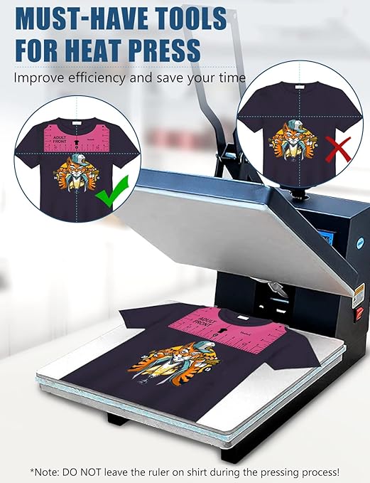 Vowlove Tshirt Ruler Guide for Vinyl Alignment: T Shirt Rulers to Center Designs, Tee Shirt Alignment Tools for Heat Press, Sewing Accessories HTV Heat Transfer Vinyl, V-Neck Front Back Measurement