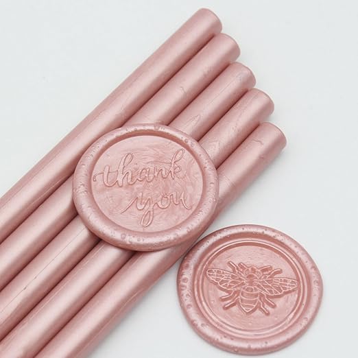 Rose Gold Wax Seal Sticks 26pcs, Andotopee Glue Gun Wax Seal Sticks for Wax Seal Stamp, Premium Sealing Wax for Envelope Letter Seal Wedding Invation Craft Adhesive, Great Gift Ideas (Mini Size)