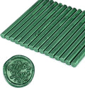 Yoption 15 Pieces Glue Gun Sealing Wax Sticks for Wax Seal Stamp, Great for Wedding Invitations, Cards, Envelopes (Metallic Green)