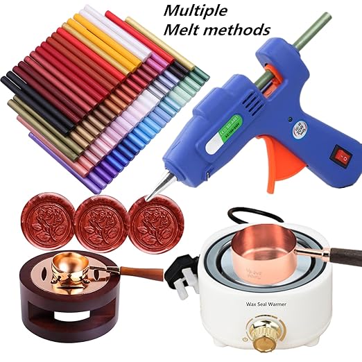 Copper Gold Wax Seal Sticks, ONWINPOR 20pcs Antique Gold Wax Sealing Sticks for Waxseal Stamp, Mini Sealingwaxsticks Suit for 0.28''Glue Gun (Yellow Copper)