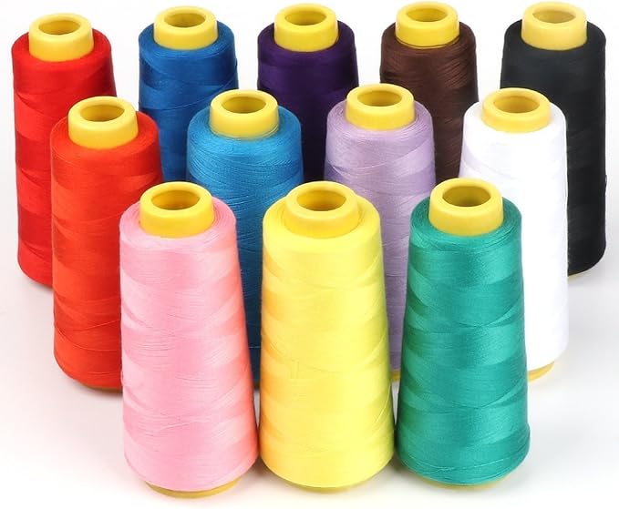 AK TRADING CO. 4-Pack Teracotta All Purpose Sewing Thread Cones (6000 Yards Each) of High Tensile Polyester Thread Spools for Sewing, Quilting, Serger Machines, Overlock, Merrow & Hand Embroidery