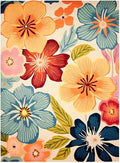 Handmade Wool Floral Area Rug for Living Room | Elegant Flower Garden Design, Soft, Thick and Durable | Bedroom, Dining Room & Home Decor Carpet (4' x 6', Floral J)