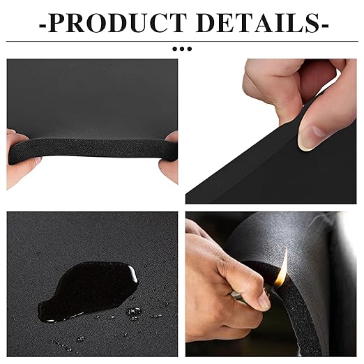 Adhesive Foam Padding Roll Closed Cell Sponge Neoprene Insulation Board Foam Sheet Pad with Sticky Back for Anti Vibration, Anti-Slip, DIY Crafts, Gaskets, Cosplay, Costume (12x59x1/16 inch)