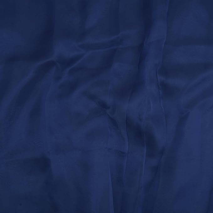Organza Fabric 5 Yard Bridal Solid Sheer Organza Fabric Bolt for Wedding Dress, Fashion, Crafts, Decorations Silky Shiny Organza 44" - (5 Yard, Navy Blue)