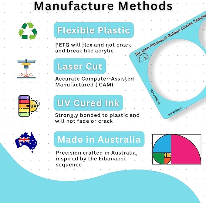 Star Stencil Template for Drawing and Drafting: A Fibonacci-Inspired Star Template for Drawing Tool for Artists Allows The Simple Application of The Golden or Divine Ratio for Artistic Design