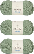3 Skeins of Sensy Roving Yarn, 3.5 oz, 132 Yards, Gauge 5 Bulky (Lily Pad)
