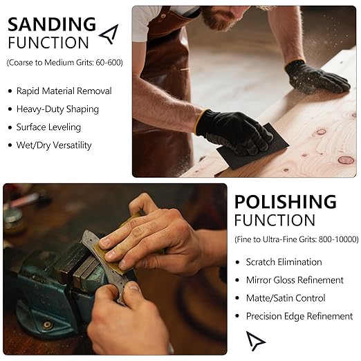 Sandpaper 6000 Grit, Wet Dry Sanding Sheets 9 x 3.6 Inch for Wood Furniture Finishing, Metal Sanding and Automotive Polishing, 14-Sheet
