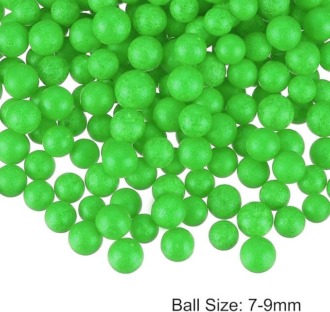 MECCANIXITY Foam Beads Foam Balls 7-9mm for Wedding and Party Decorations, Tiny Packing Balls, Arts DIY Crafts Supplies (Light Green,1 Pack Approx 3000pcs)