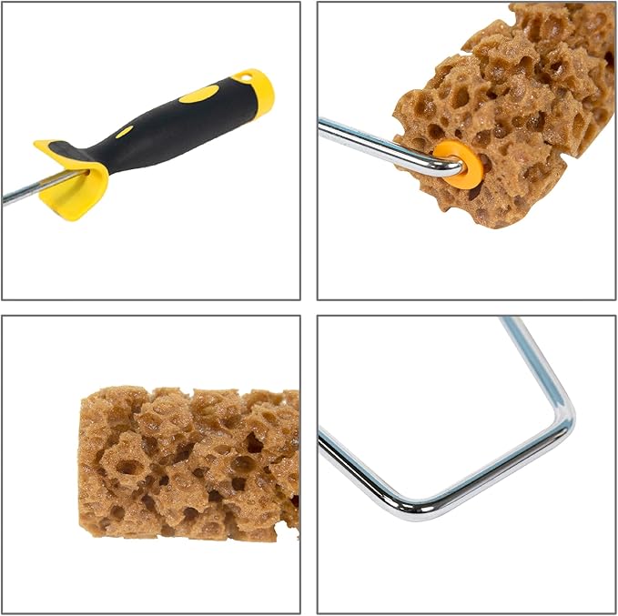 Hanroy Sponge Paint Roller Small 6" for Texture Painting Decorators Brush Tool, Fast and Easy Pattern Art Sponge Roller for Home Wall(M60)