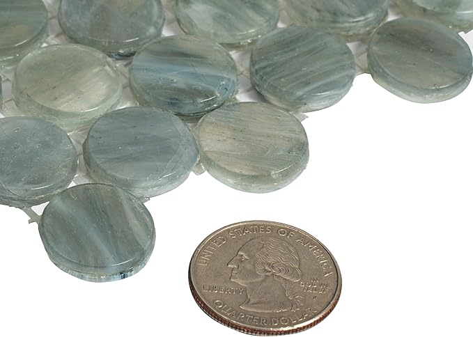 Mixed Gray Penny Round Mosaic Glass Tile – Sample Swatch- 4"x5" - Luxurious Design for Bathroom Walls, Kitchen Backsplash, Shower Walls - Elegant Wall Decor - NOT Peel and Stick Tile
