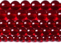 10mm Garnet Red Glass Crystal Beads Smooth Round Stone Beads with Energy Power for DIY Jewlery Bracelets Making 76pcs 2 Strands 32"