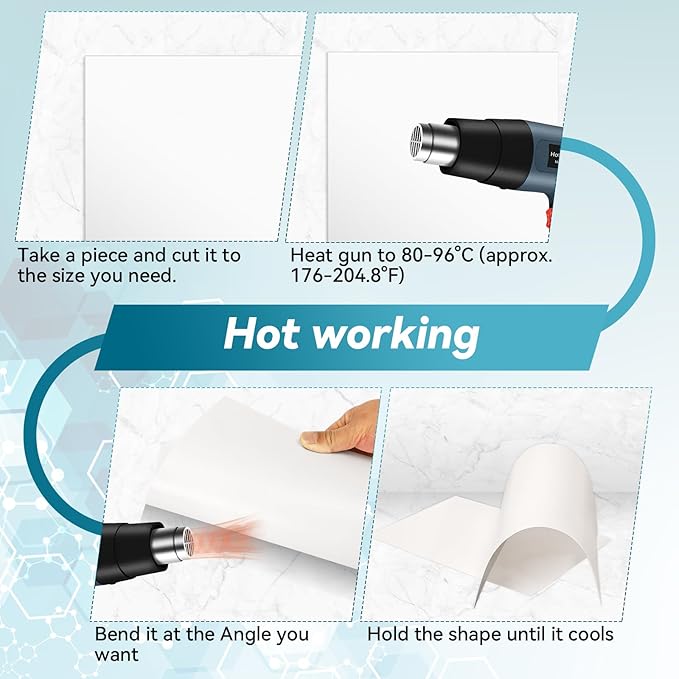 5 Pack White Plastic Sheets 12x16x0.04 in Flexible High Tensile Plastic Sheets Hard Plastic Panel for DIY Materials Handicrafts Home Decoration