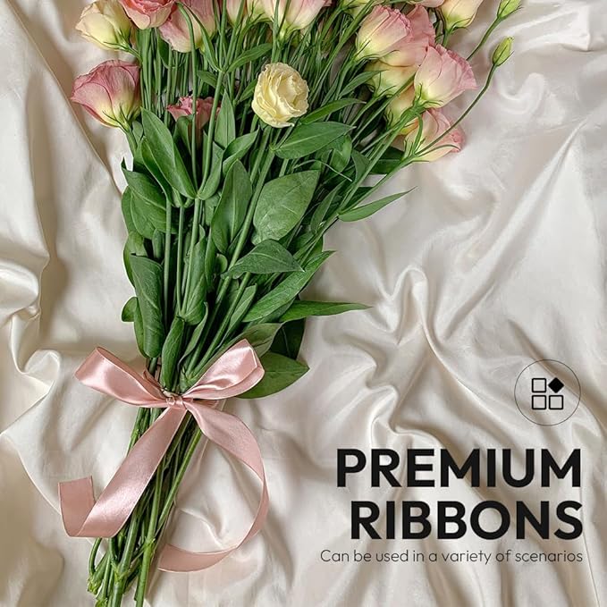 1/8" x 100 Yards Double Faced Satin Ribbon - Thin Silk White Ribbon with Spool - Ideal for Gift Wrapping, Floral Bouquets, Crafts, Wedding Party Decorations, Christmas and Sewing Projects