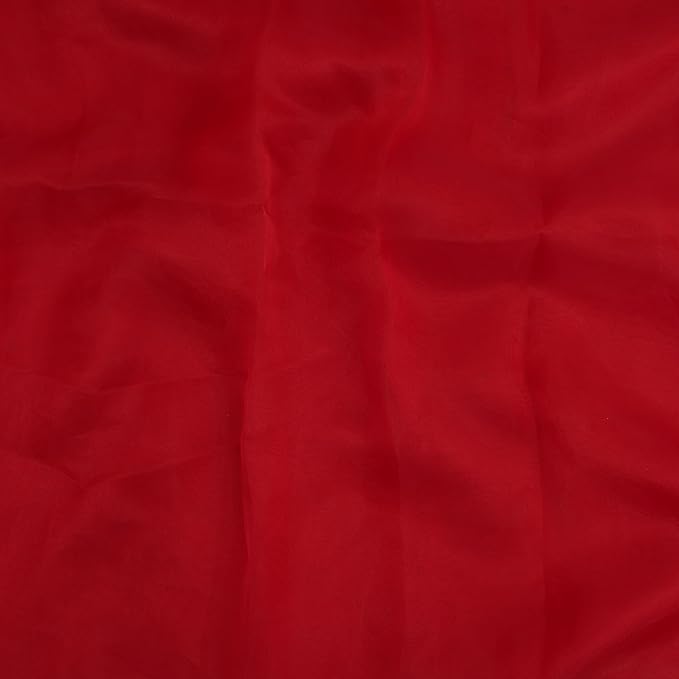 Organza Fabric 5 Yard Bridal Solid Sheer Organza Fabric Bolt for Wedding Dress, Fashion, Crafts, Decorations Silky Shiny Organza 44" - (5 Yard, Red)