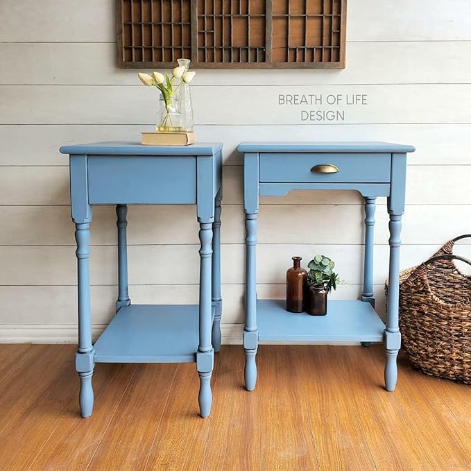 Dixie Belle Paint Company Chalk Finish Furniture Paint - Dusty Blue (8oz) - Matte Faded Denim Chic Chalk Mineral DIY Furniture Paint