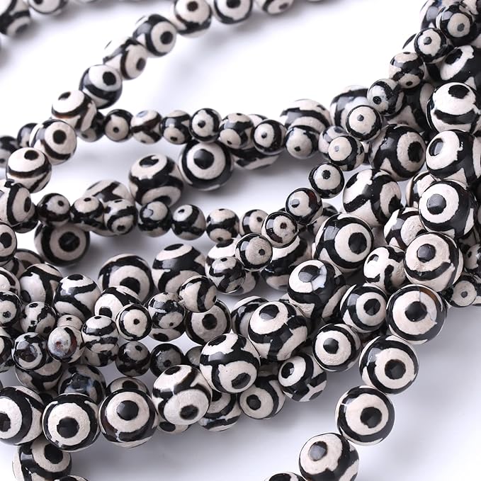 60PCS 6MM Natural Tibetan Stone Beads Round Loose Stone Beads for Jewelry Making DIY Energy Stone Healing Power Bracelet 15"