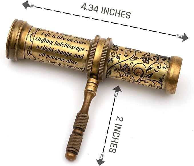 V.Empire Handmade Kaleidoscope Educational Vintage Collection | Birthday | Any Occasion Gift for Kids and Adults (with Handle, One)