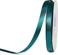 YAMA Teal Double Faced Satin Ribbon 3/8 Inch 25 Yards Teal Fabric Ribbon for Gift Wrapping Crafts Hair Bows Wedding Party Decoration