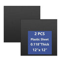 2 Pack Black Plastic Sheet 12x12x0.12 in Flexible High Tensile Plastic Sheets Black Plastic Panel for DIY Materials Handicrafts Home Decoration