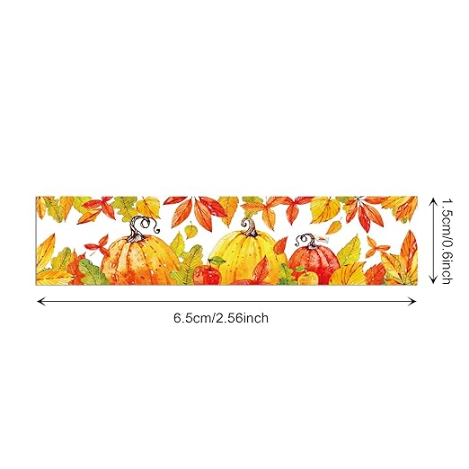 12 Rolls Fall Washi Tape, Thanksgiving Autumn Maple Leaves Pumpkin Masking Washi Tape Thanksgiving Harvest Decorative Tape Sticker for Scrapbook, Journal, DIY Craft, Gift Wrapping, Card Making