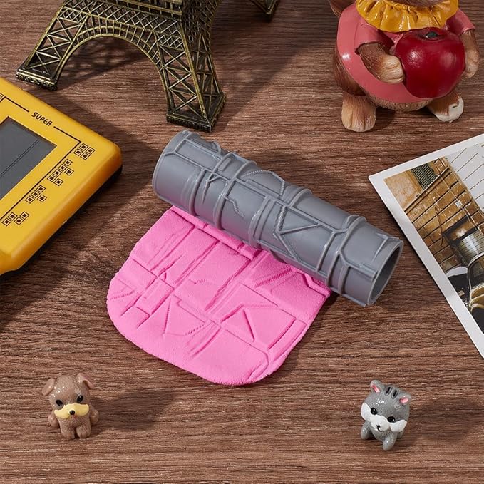Topography Texture Roller Large Brick Clay Texture Rollers Irregular Pattern DIY Embossing Pottery Decortive Tool for Pathfinder, PRG, Miniatures, Tabletop Board Game Topography Accessory