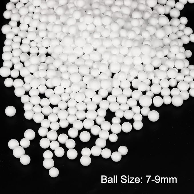 MECCANIXITY Foam Beads Foam Balls 7-9mm for Wedding and Party Decorations, Tiny Packing Balls, Arts DIY Crafts Supplies (White,1 Pack Approx 3000pcs)