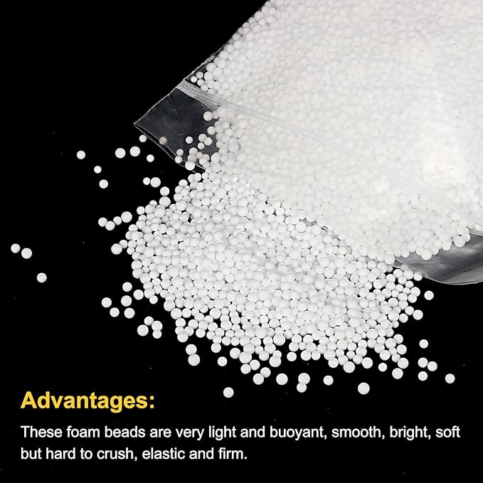 MECCANIXITY Foam Beads Foam Balls 2-3mm for Wedding and Party Decorations, Tiny Packing Balls, Arts DIY Crafts Supplies (White,1 Pack Approx 8000pcs)