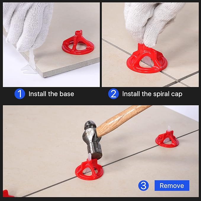 Professional Tile Leveling System Kit，Anti-Loosening Spacers/Wall, Bathroom Tiling - 1/32" Precision Alignment & Grout Spacing Tools(1000base, 1/32)