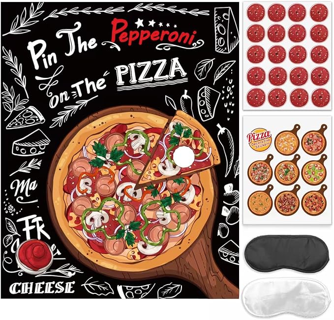 Pizza Party Decorations Pin The Pepperoni on The Pizza Party Game for Pizza Family Night Birthday Party Pizza Party Supplies Favors