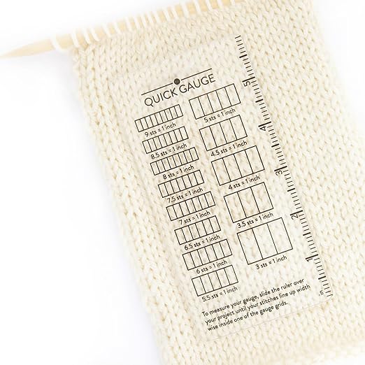 Quick Gauge Ruler, Gauge Ruler for Knitting and Crochet, Scarf Keychain Knitting No Counting Needed, Slide Sewing Rulers and Guides for Fabric Stitch Measuring Crochet Tool(1pc)