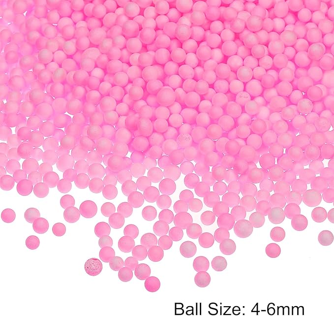 MECCANIXITY Foam Beads Foam Balls 4-6mm for Wedding and Party Decorations, Tiny Packing Balls, Arts DIY Crafts Supplies (Pink,1 Pack Approx 5000pcs)