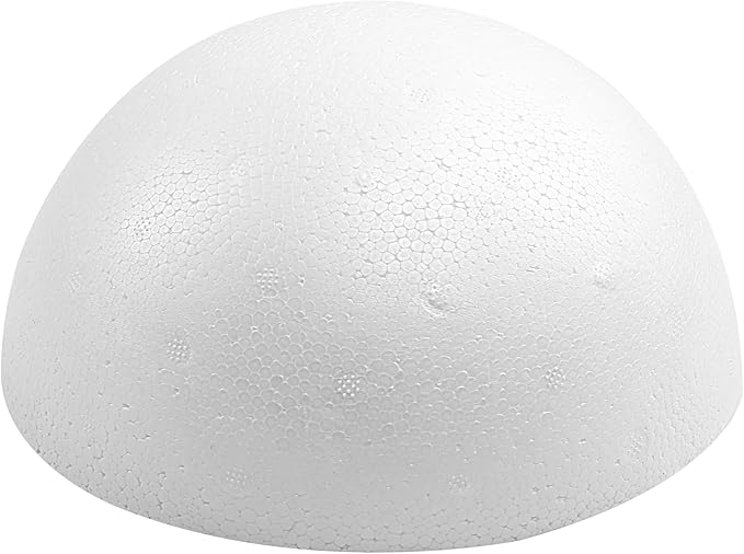 Crafjie 1PCS 11.81 Inchs White Foam Balls Half Round Polystyrene Half Foam Balls Craft Supplies Hemispherical Christmas Craft Ballfor DIY Home Craft Project and Art Decoration