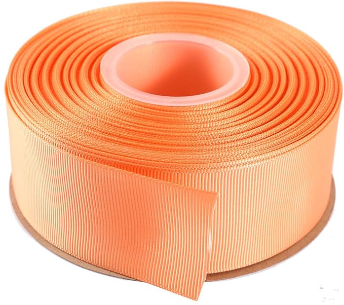 ITIsparkle 11/2" Inch Grosgrain Ribbon 25 Yards-Roll Set for Gift Wrapping Cake Decoration Party Favor Hair Braids Hair Bow Baby Shower Decoration Floral Arrangement Craft Supplies, Peach Ribbon