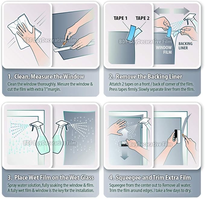 BDF EXNA20 Exterior Window Film Daytime Privacy and Heat Control Natural Black 20 (Dark) - 24in X 24ft