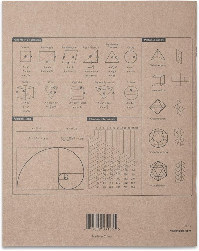 KOALA TOOLS | Graph Paper Notebook (3 Pack) | 7.75" x 9.75", 60 pp. - Quad, Grid, Graphing Field Notebook Set - For Scientific and Math Use