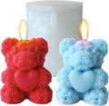 Rose Bear Silicone Mold for Candle Making,3D Candle Mold Silicone,Resin Molds for DIY Decor,DIY Soap,DIY Candle,Mother's Day Gift,Birthday Gifts(Large Rose Heart Bear)