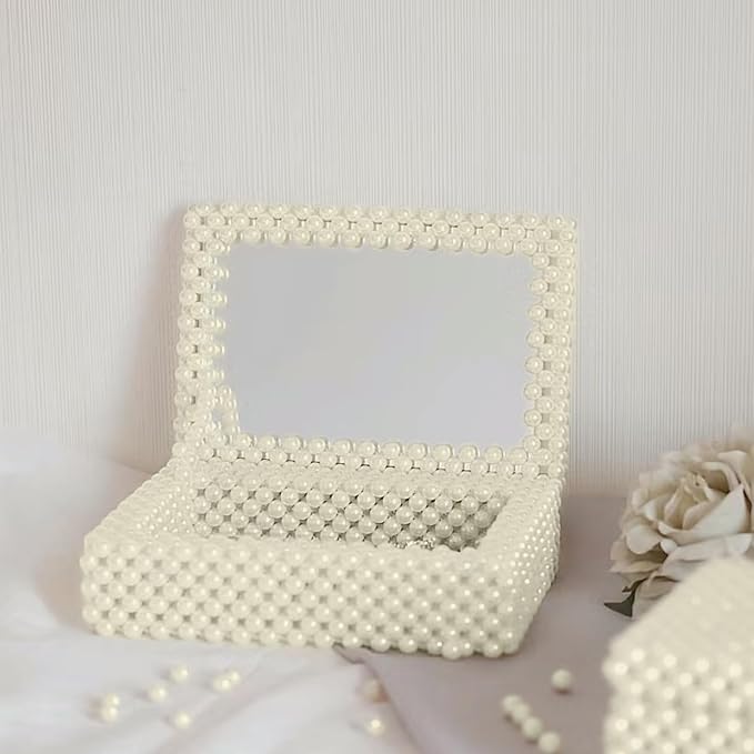 2000+pcs 12 Sheets Self Adhesive Pearl Stickers for Hair, Face, Makeup, Eye, Nail, Crafts, 3mm, 4mm, 5mm, 6mm (Off-White)