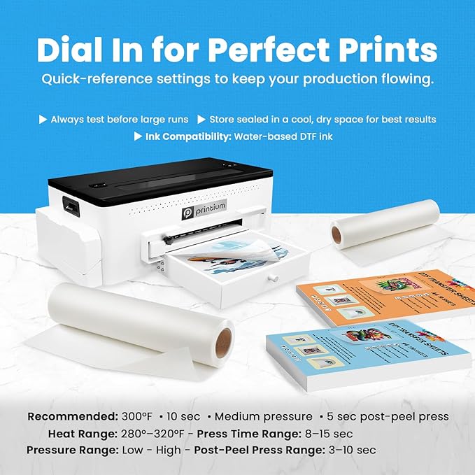 DTF Transfer Film Roll 23.6in x 328ft (Pack of 2) – Premium Plus Hot & Cold Peel – Double Matte Anti-Static – Heat Transfer Film for Vibrant Colors & Durable Prints – Works with All DTF Printers