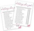 Wedding Shower Games Cards, Wedding Shoe Game, Bridal Shower Games 25 Guests, Engagement Party Wedding Games for Guests, Pink Ribbon Bow Wedding Party Supplies - E04